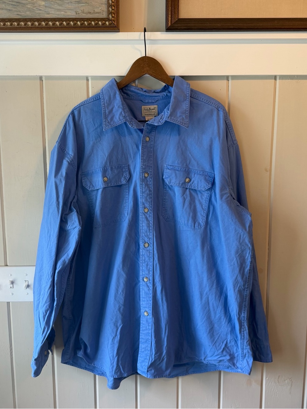 L.L.Bean Traditional Fit 100% CottonButton-Down Shirt in Sky Blue, Size XXL NWOT